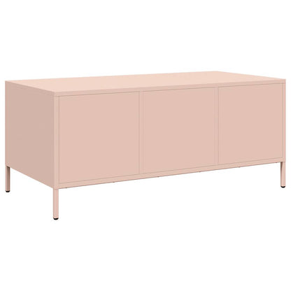 Coffee Table Pink 101.5x50x43.5 cm Cold-rolled Steel