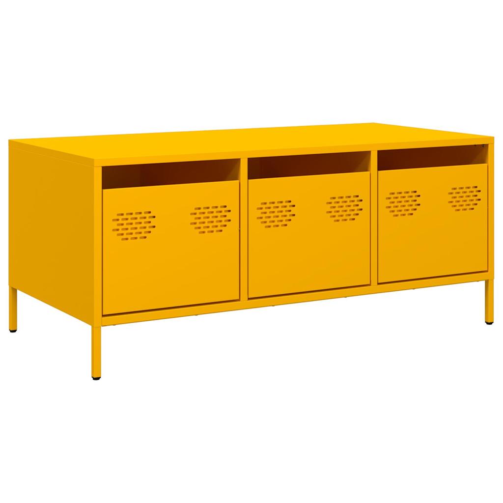 Coffee Table Mustard Yellow 101.5x50x43.5 cm Cold-rolled Steel