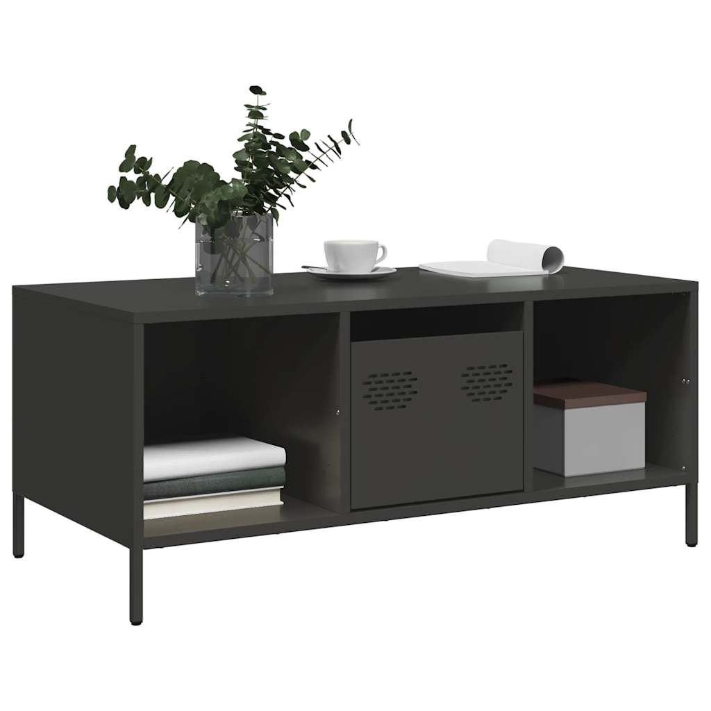 Coffee Table Black 101.5x50x43.5 cm Cold-rolled Steel