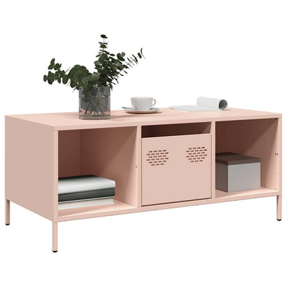 Coffee Table Pink 101.5x50x43.5 cm Cold-rolled Steel