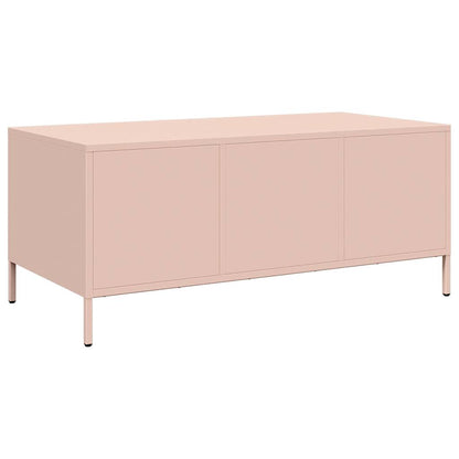 Coffee Table Pink 101.5x50x43.5 cm Cold-rolled Steel