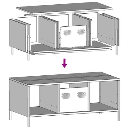 Coffee Table Pink 101.5x50x43.5 cm Cold-rolled Steel