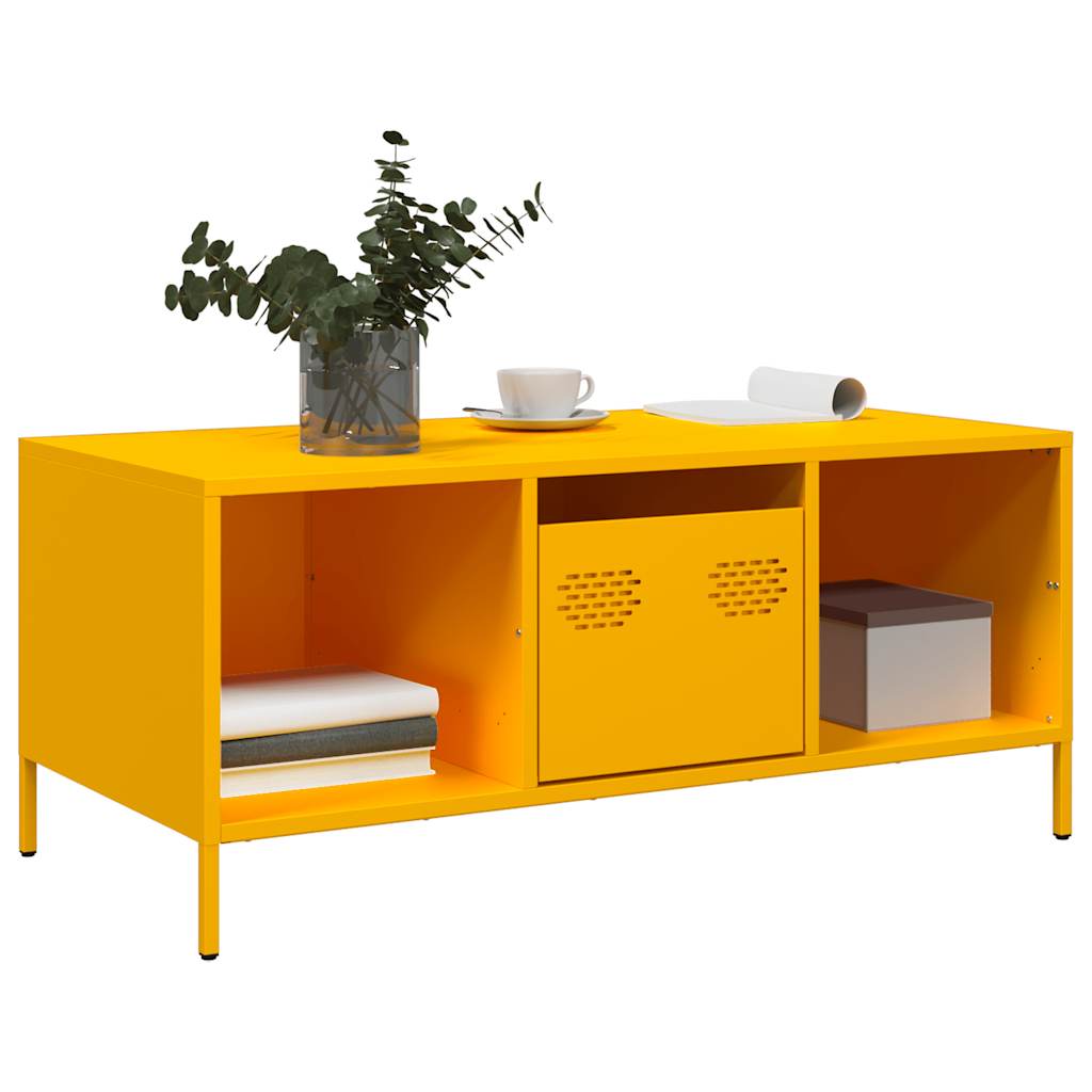 Coffee Table Mustard Yellow 101.5x50x43.5 cm Cold-rolled Steel