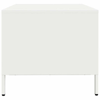 Coffee Table White 101.5x50x43.5 cm Cold-rolled Steel