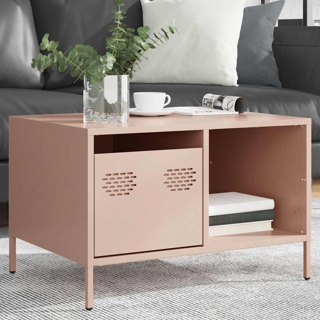 Coffee Table Pink 68.5x50x43.5 cm Cold-rolled Steel