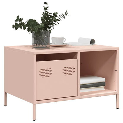 Coffee Table Pink 68.5x50x43.5 cm Cold-rolled Steel