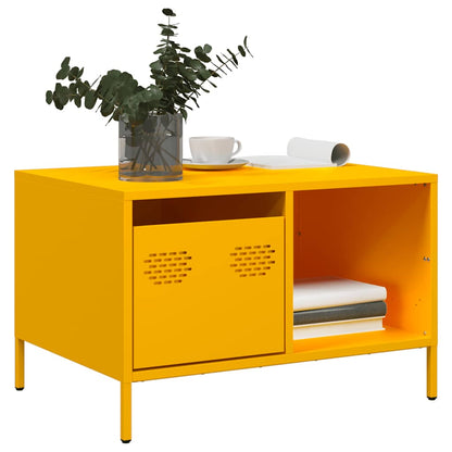 Coffee Table Mustard Yellow 68.5x50x43.5 cm Cold-rolled Steel