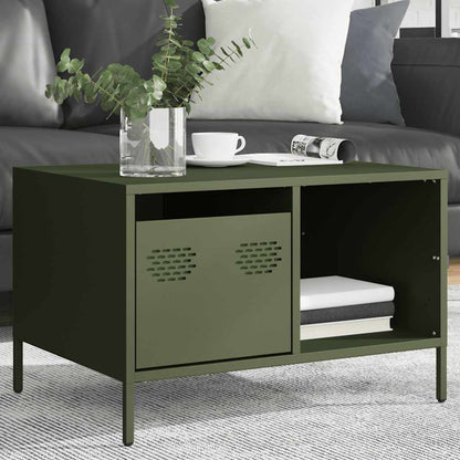 Coffee Table Olive Green 68.5x50x43.5 cm Cold-rolled Steel