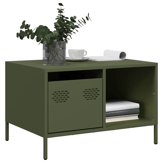 Coffee Table Olive Green 68.5x50x43.5 cm Cold-rolled Steel