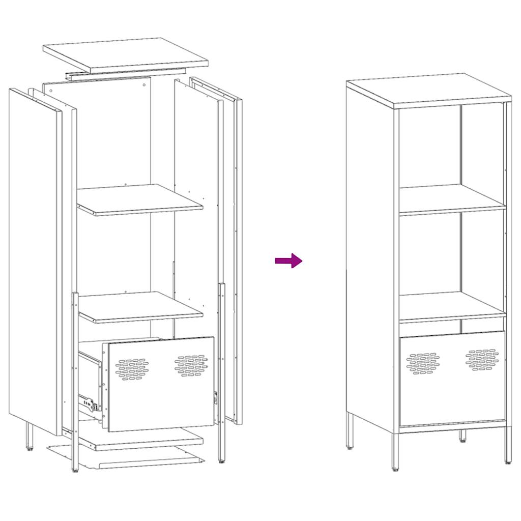 Highboard Black 35x39x103.5 cm Steel