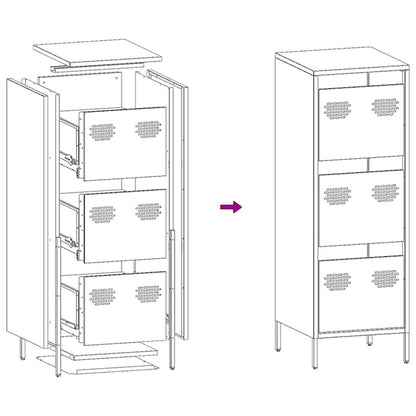 Highboard Mustard Yellow 39x35x103.5 cm Steel