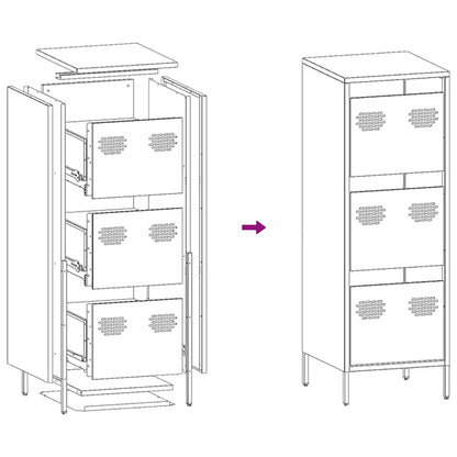 Highboard White 39x35x103.5 cm Steel