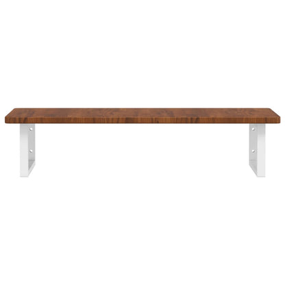 Basin Shelf Wall Mounted Steel and Solid Wood Oak