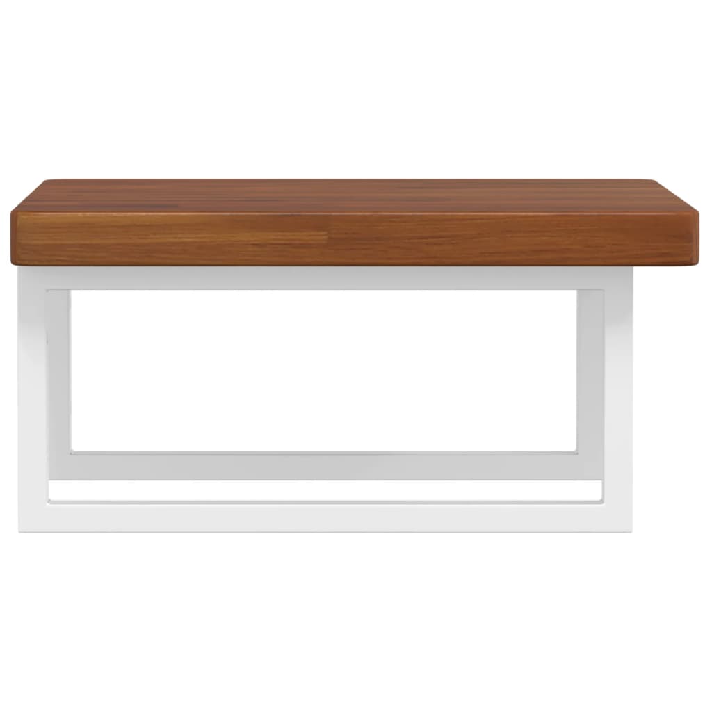 Basin Shelf Wall Mounted Steel and Solid Wood Oak