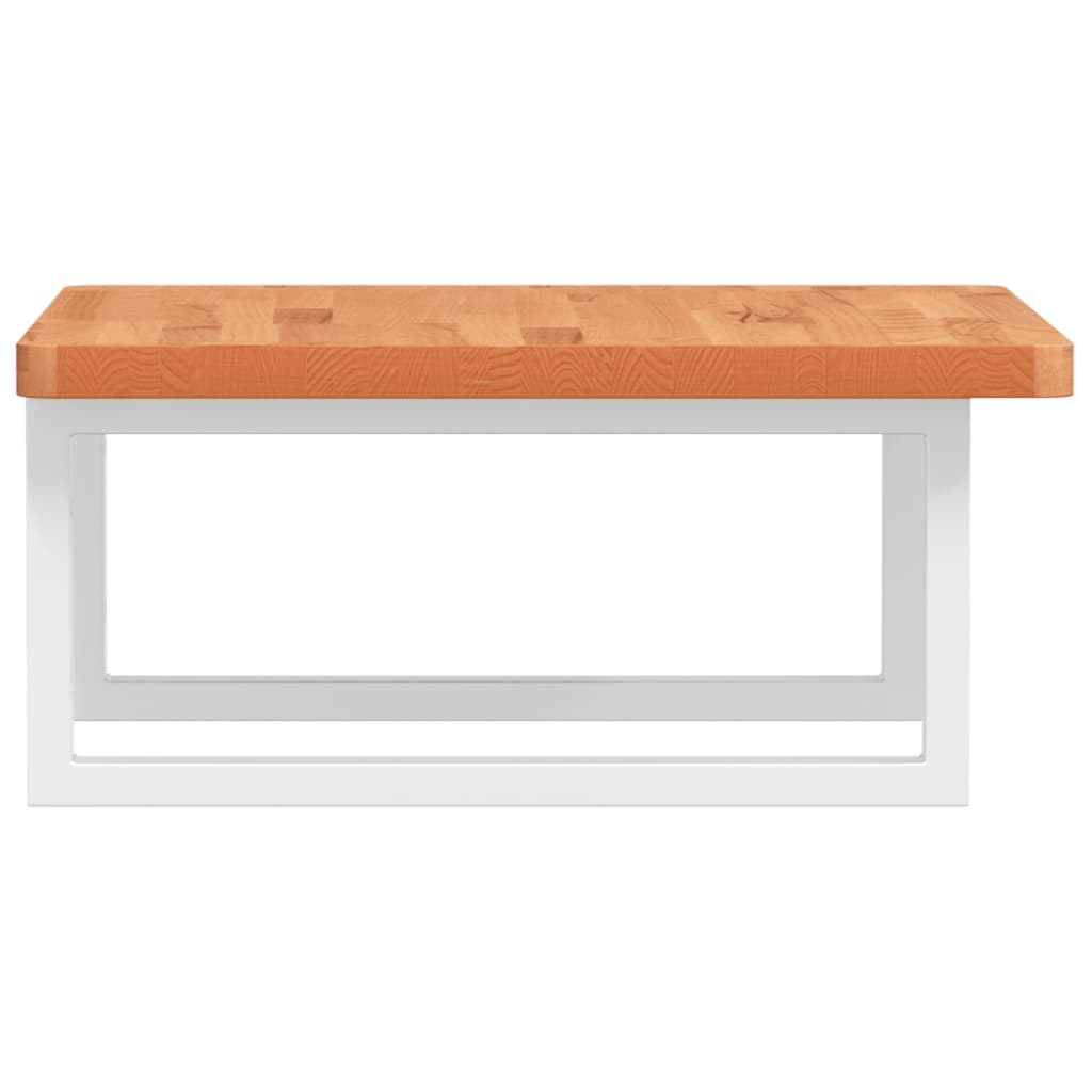 Basin Shelf Wall Mounted Steel and Solid Wood Beech