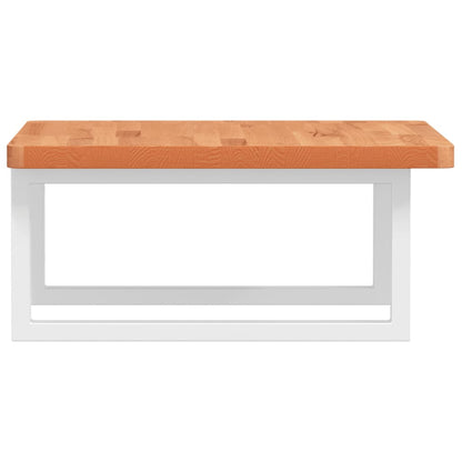 Basin Shelf Wall Mounted Steel and Solid Wood Beech