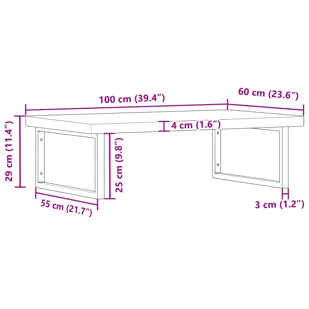 Basin Shelf Wall Mounted Steel and Solid Wood Oak