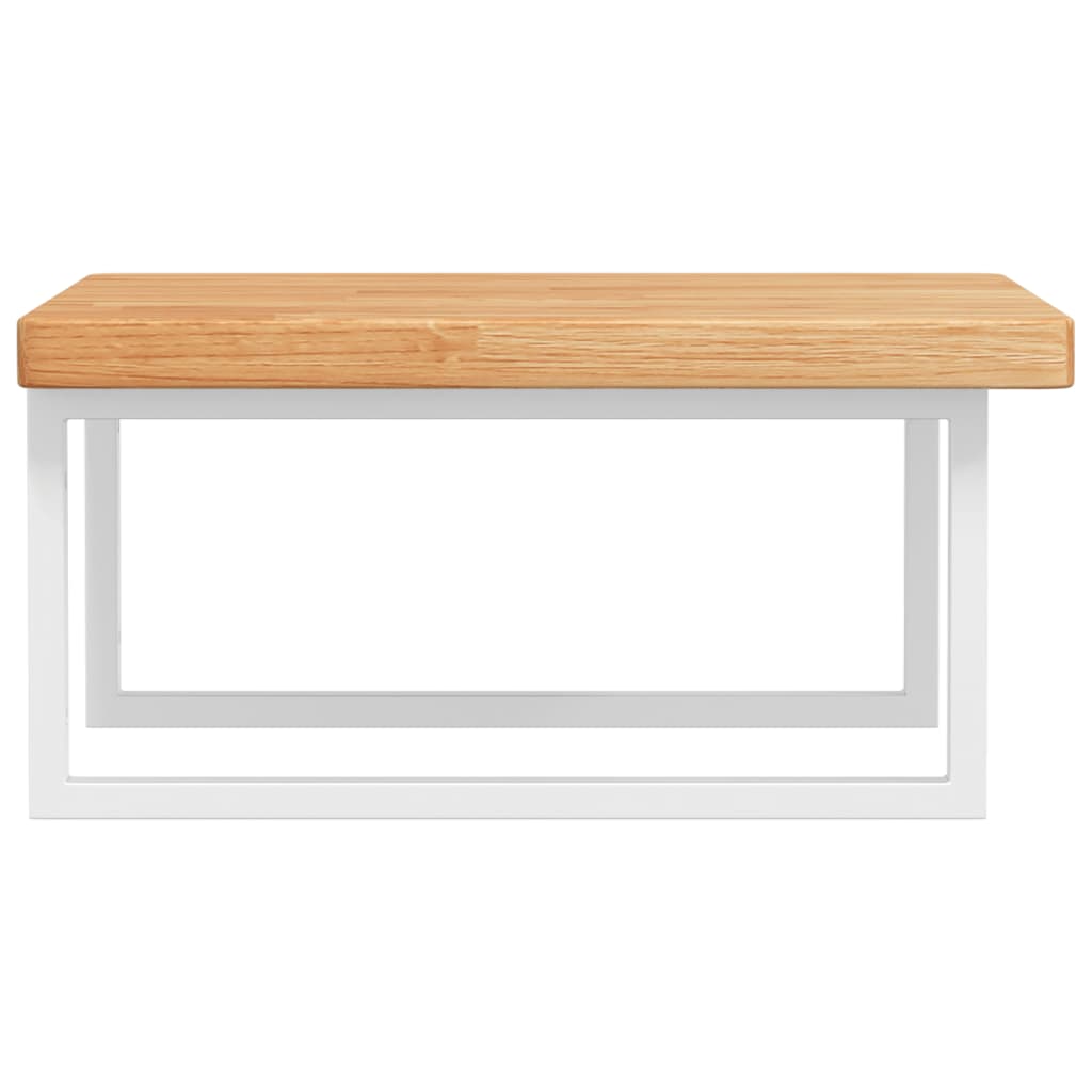 Basin Shelf Wall Mounted Steel and Solid Wood Oak