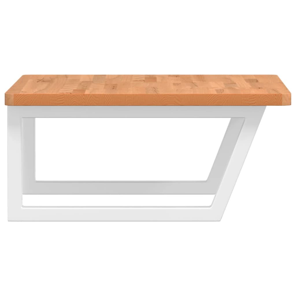 Basin Shelf Wall Mounted Steel and Solid Wood Beech