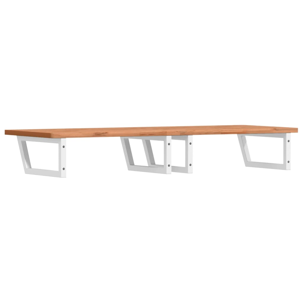 Basin Shelf Wall Mounted Steel and Solid Wood Beech