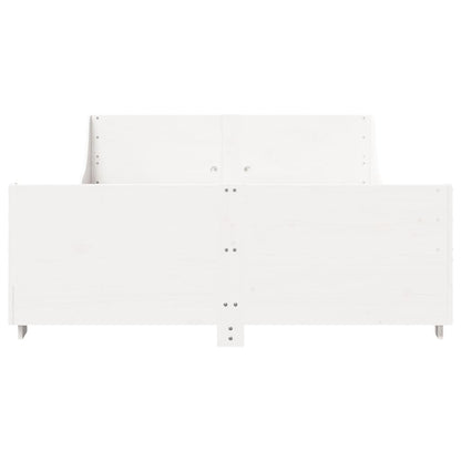 Bed Frame without Mattress White 160x200 cm Solid Wood Pine