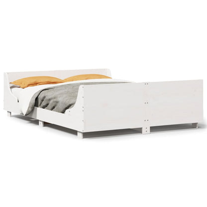 Bed Frame without Mattress White 160x200 cm Solid Wood Pine