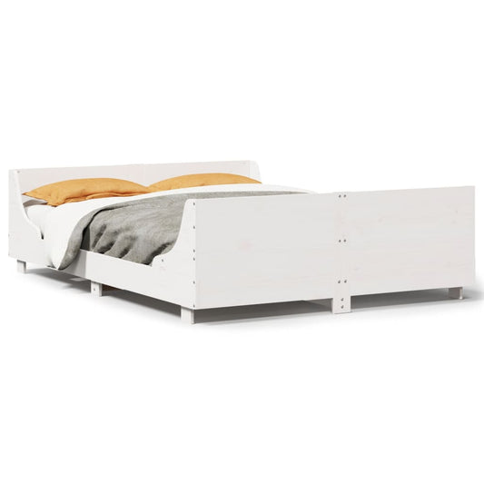 Bed Frame without Mattress White 160x200 cm Solid Wood Pine