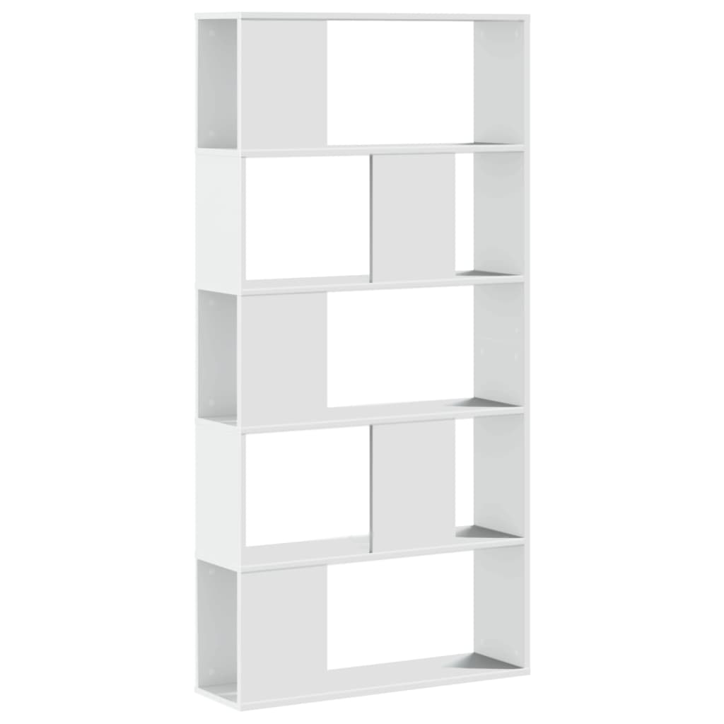 Bookcase 5-Tier White 80.5x23.5x162.5 cm Engineered Wood