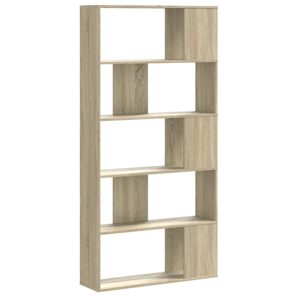 Bookcase 5-Tier Sonoma Oak 80.5x23.5x162.5 cm Engineered Wood