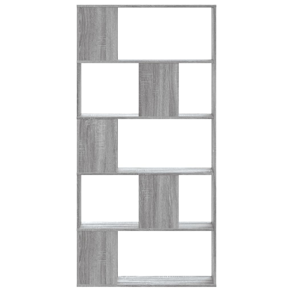 Bookcase 5-Tier Grey Sonoma 80.5x23.5x162.5 cm Engineered Wood