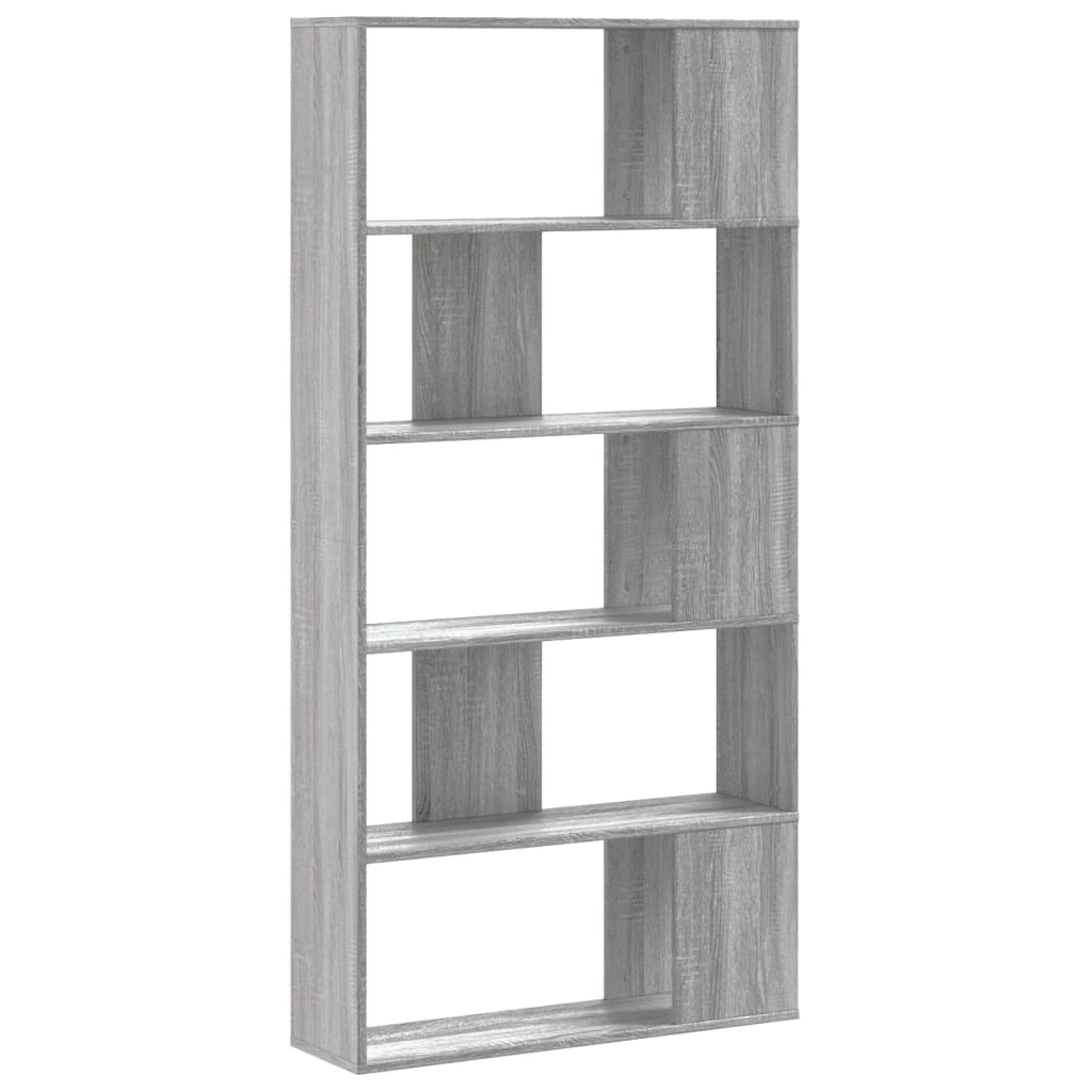 Bookcase 5-Tier Grey Sonoma 80.5x23.5x162.5 cm Engineered Wood