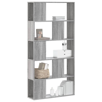 Bookcase 5-Tier Grey Sonoma 80.5x23.5x162.5 cm Engineered Wood