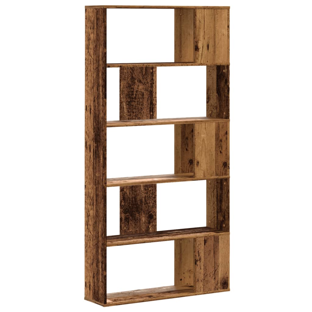 Bookcase 5-Tier Old Wood 80.5x23.5x162.5 cm Engineered Wood