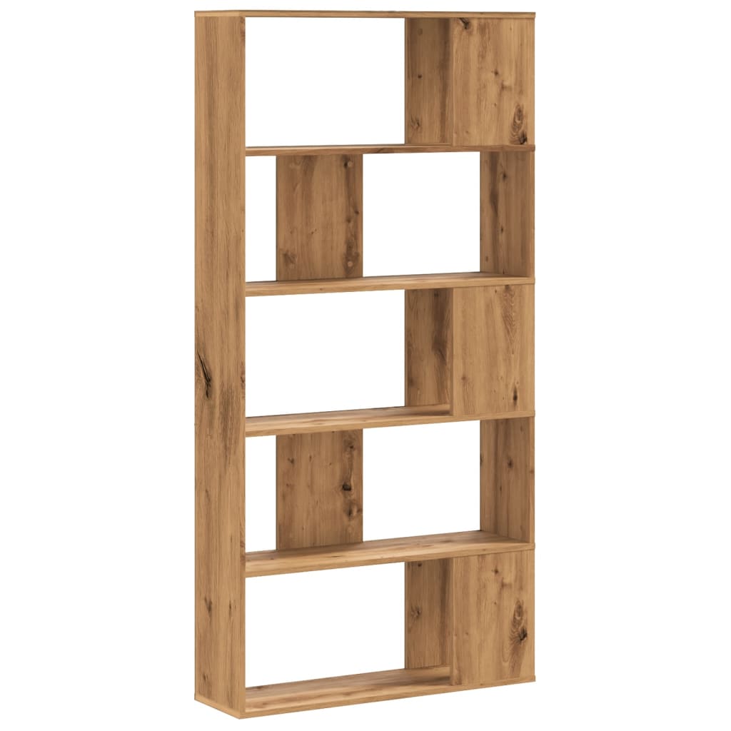 Bookcase 5-Tier Artisian Oak 80.5x23.5x162.5 cm Engineered Wood