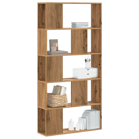 Bookcase 5-Tier Artisian Oak 80.5x23.5x162.5 cm Engineered Wood