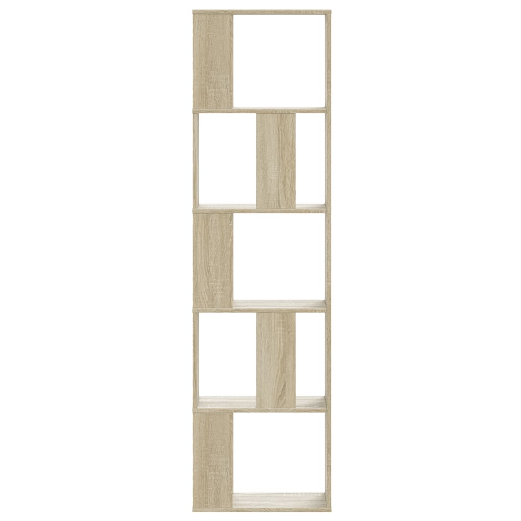 Bookcase 5-Tier Sonoma Oak 45x23.5x162.5 cm Engineered Wood