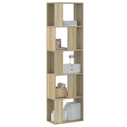 Bookcase 5-Tier Sonoma Oak 45x23.5x162.5 cm Engineered Wood