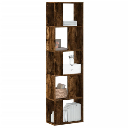 Bookcase 5-Tier Smoked Oak 45x23.5x162.5 cm Engineered Wood