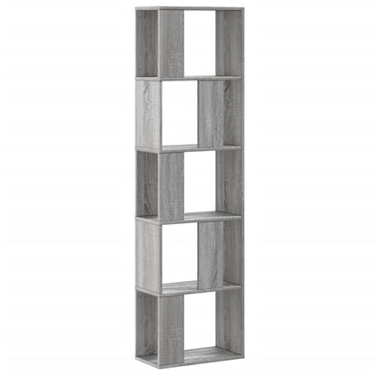 Bookcase 5-Tier Grey Sonoma 45x23.5x162.5 cm Engineered Wood