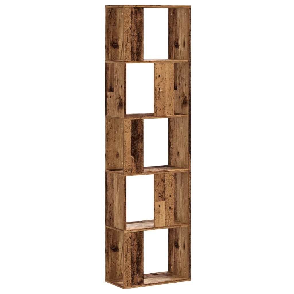 Bookcase 5-Tier Old Wood 45x23.5x162.5 cm Engineered Wood