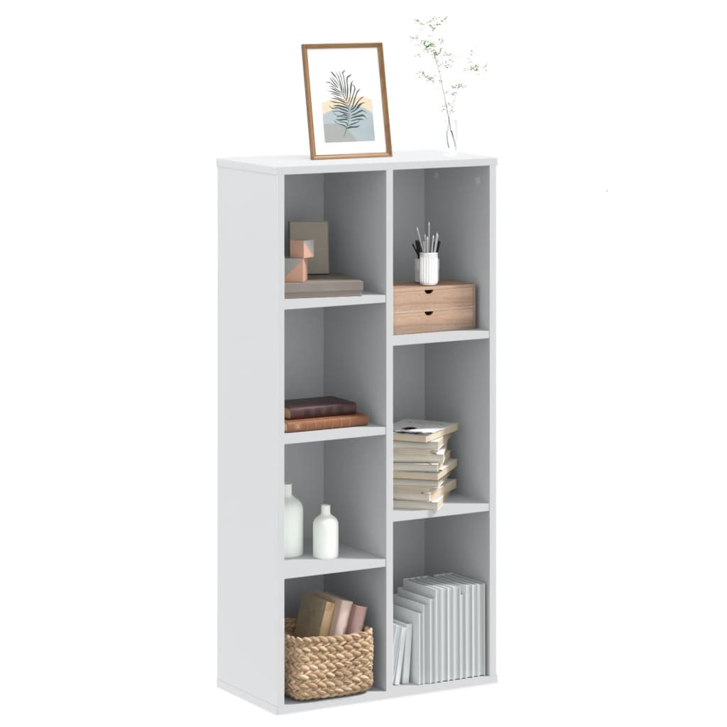 Bookcase White 50x25x105 cm Engineered Wood