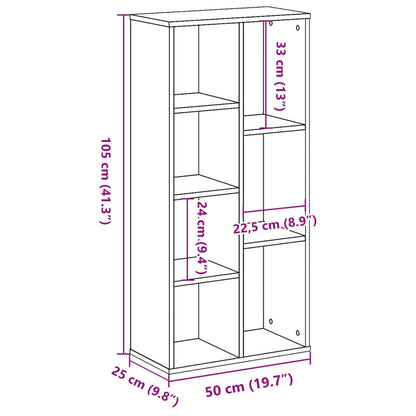 Bookcase Old Wood 50x25x105 cm Engineered Wood