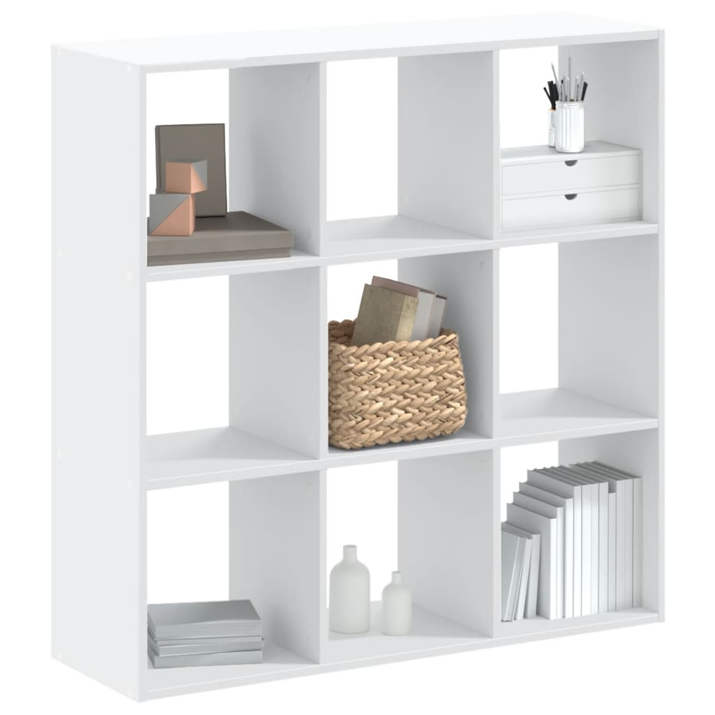 Bookcase White 102x32x102 cm Engineered Wood