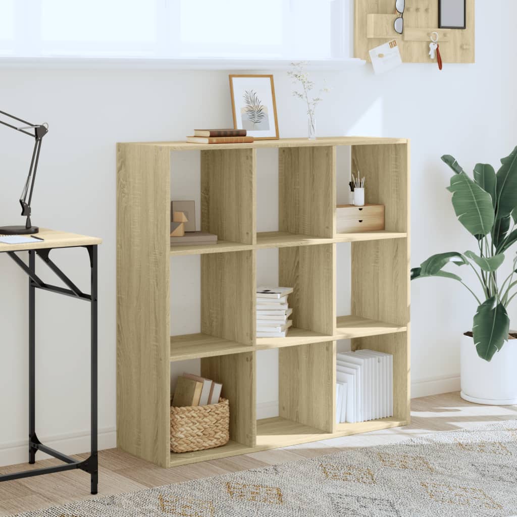 Bookcase Sonoma Oak 102x32x102 cm Engineered Wood