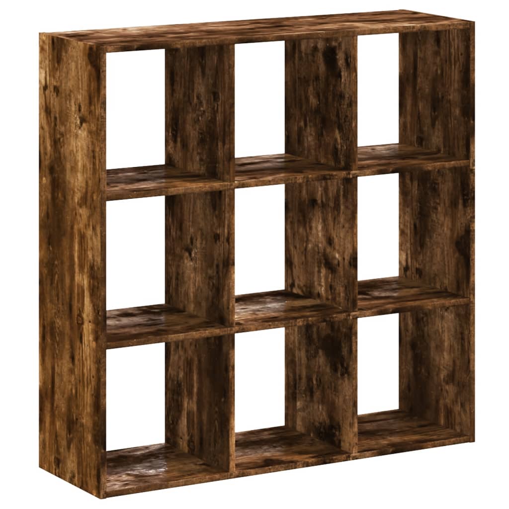 Bookcase Smoked Oak 102x32x102 cm Engineered Wood