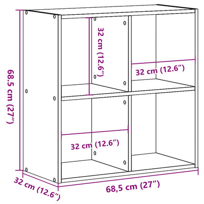 Bookcase White 68.5x32x68.5 cm Engineered Wood