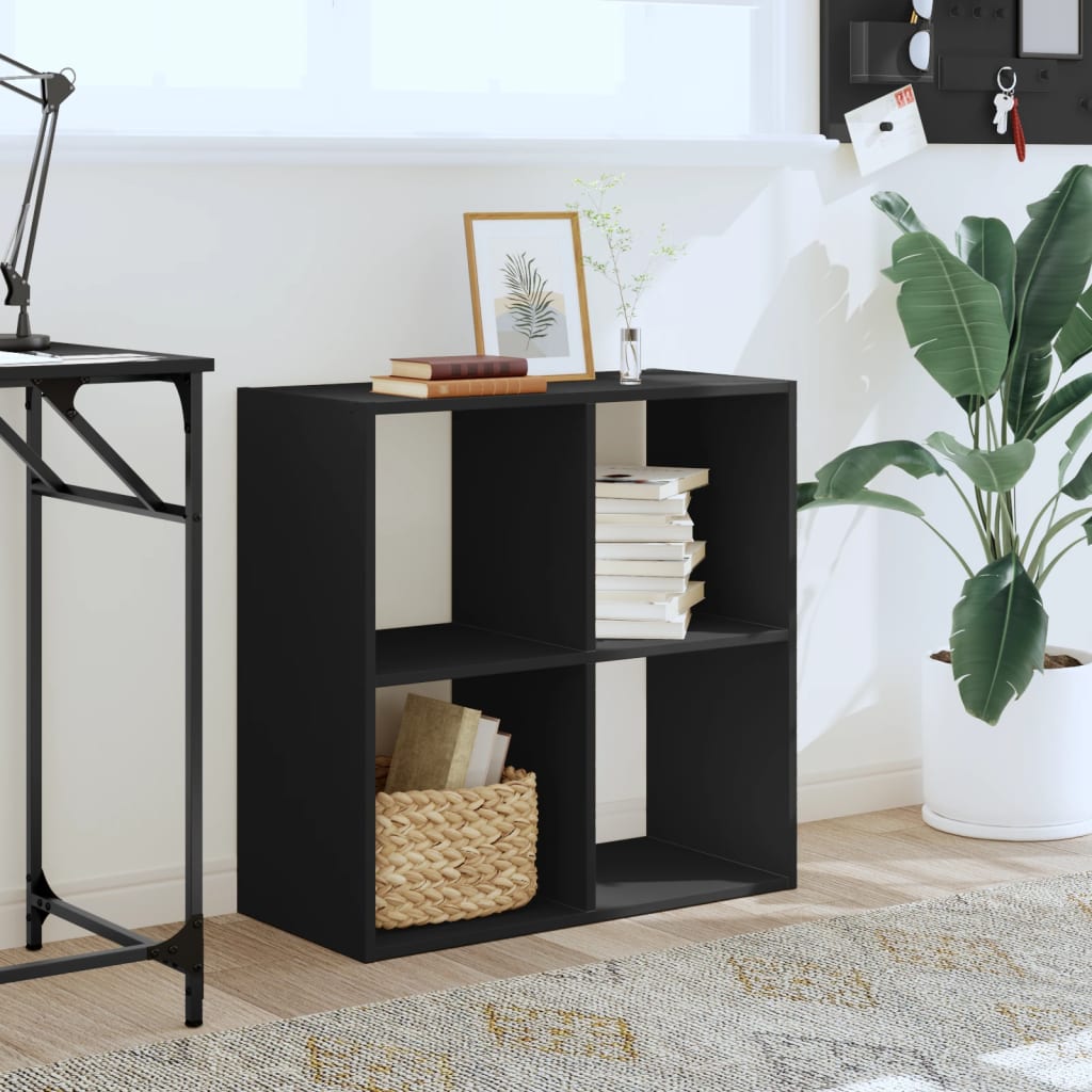 Bookcase Black 68.5x32x68.5 cm Engineered Wood