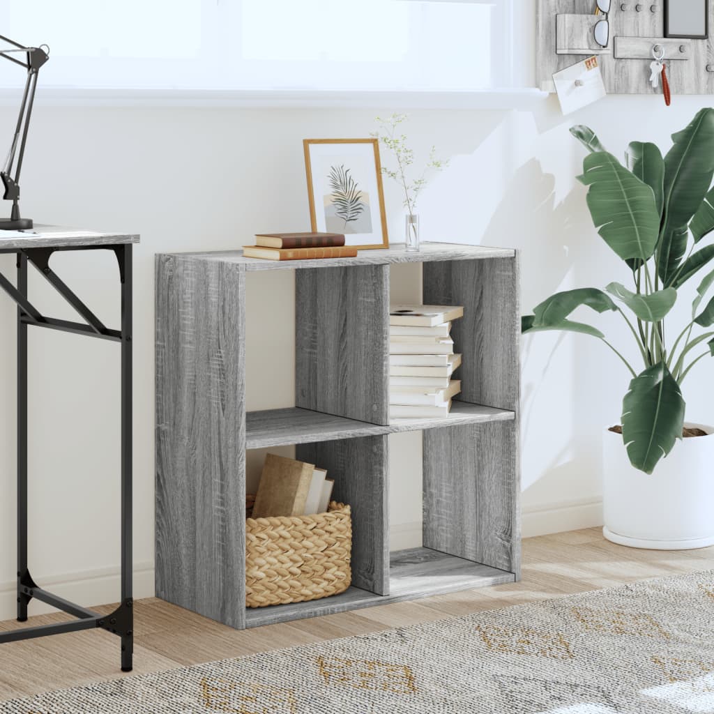 Bookcase Grey Sonoma 68.5x32x68.5 cm Engineered Wood