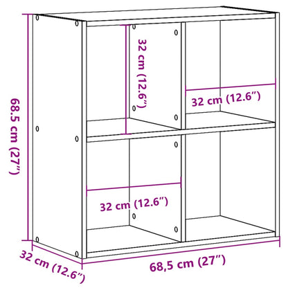 Bookcase Old Wood 68.5x32x68.5 cm Engineered Wood