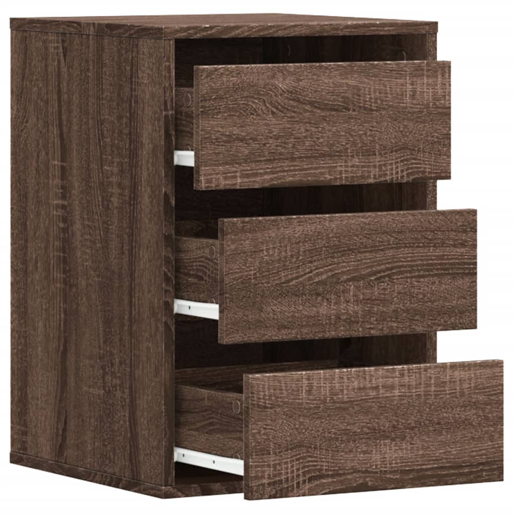 Corner Chest of Drawers Brown Oak 40x41x58 cm Engineered Wood